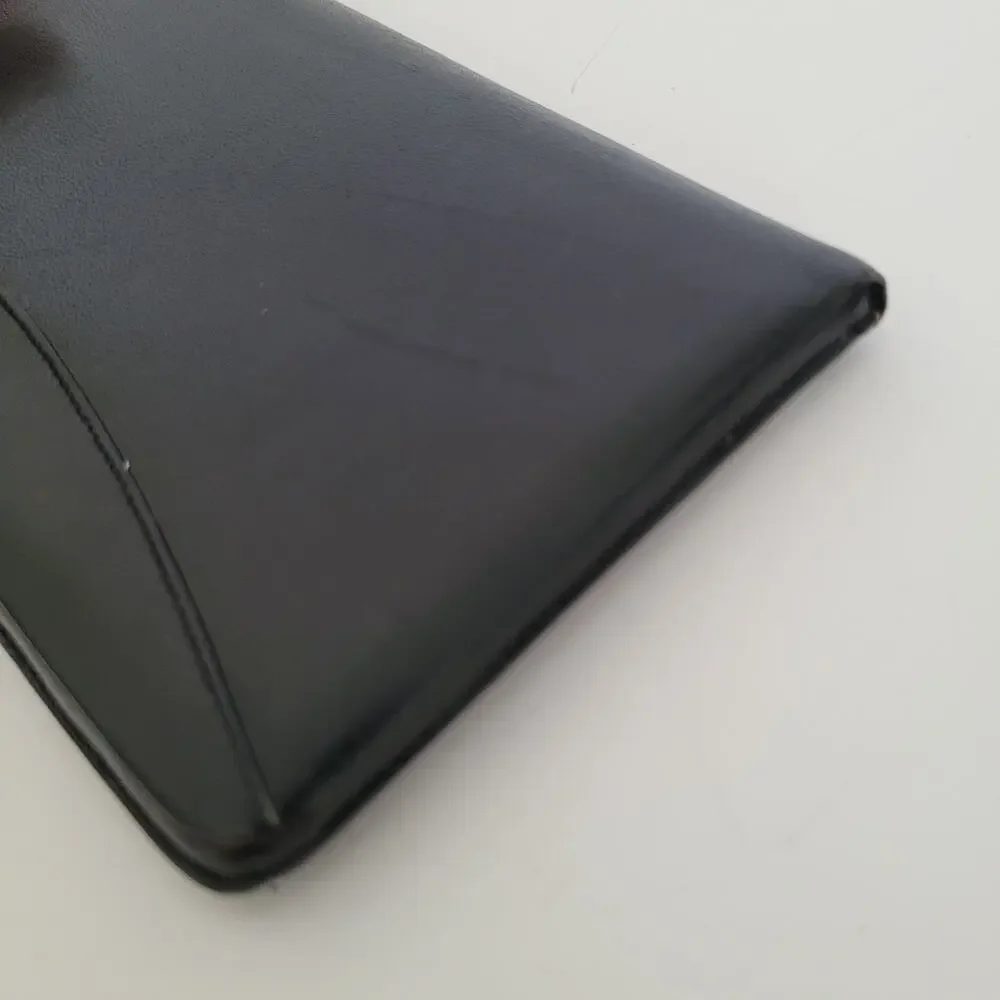 Dunhill Buissness Card Holder Wallet Black Bifold Leather Organizer Large Vintag